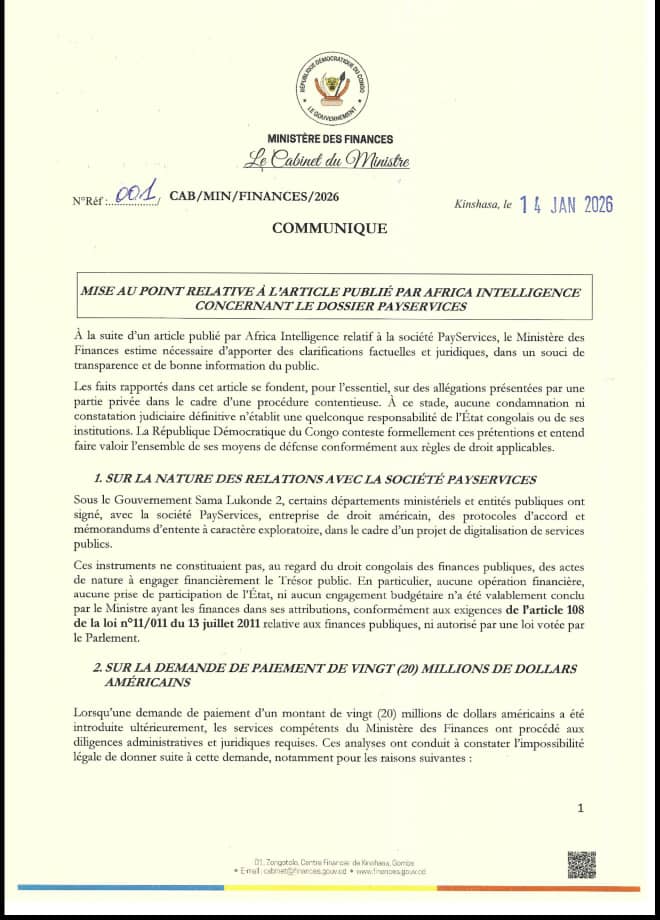 PayServices victime de la mauvaise foi du gouvernement. 2026